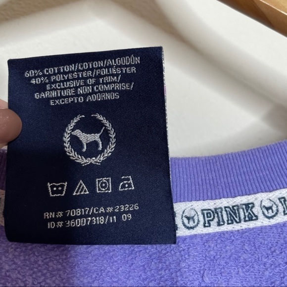 PINK Victoria’s Secret Purple Logo 3/4 Sweatshirt - Picture 11 of 13